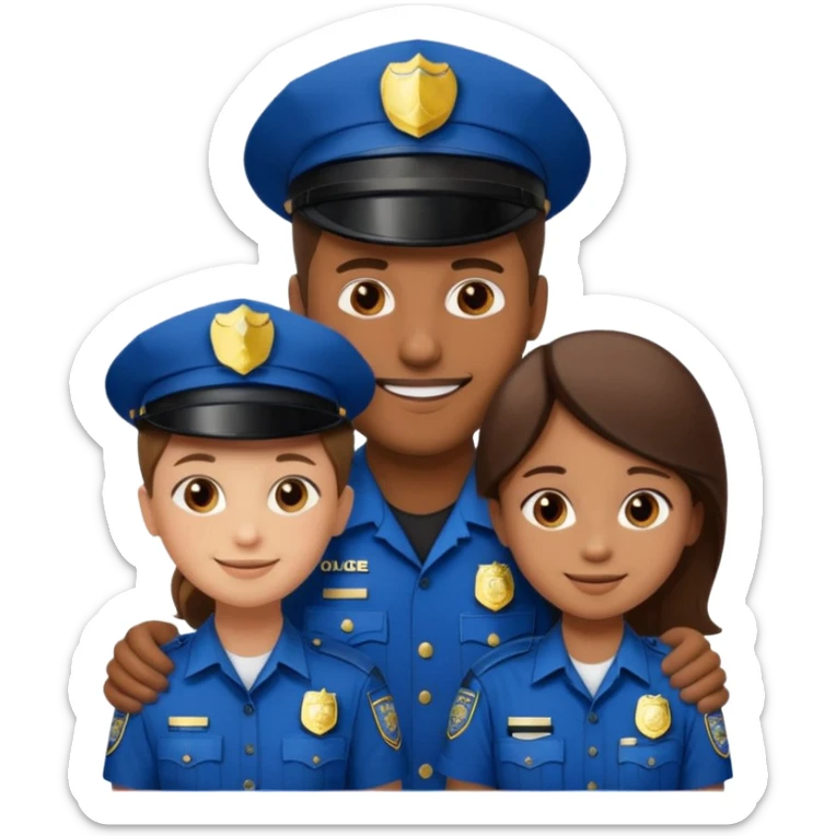 A proud dad who is proud of his children and is a police officer one of the kids is a 11 year old girl and a 9 year old boy sticker