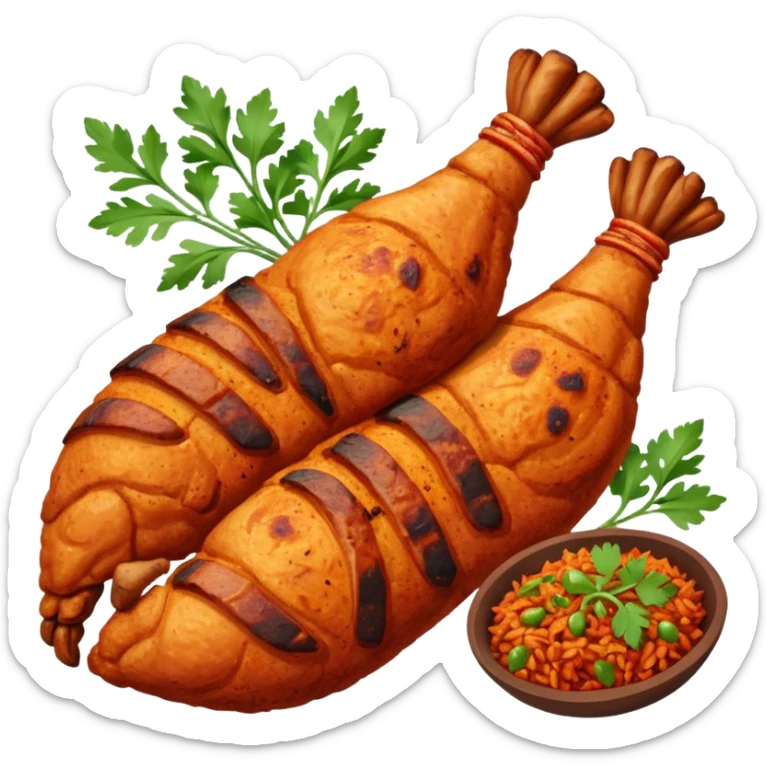 chicken tandoori whole leg  with  tandoori red masala rice sticker