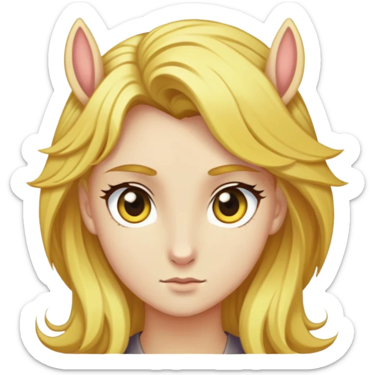 yellowish alicorn, golden eyes, straw-colored hair, haughty gaze sticker