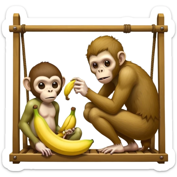 Make a monkey eating a banana in a trap to the trap of a trap and a gay zombie is waiting sticker