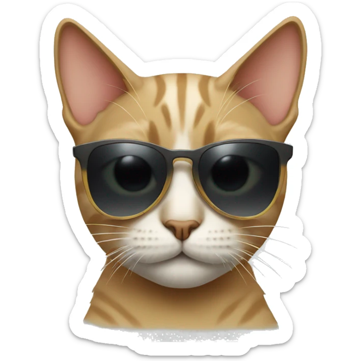 Cat with sunglasses sticker