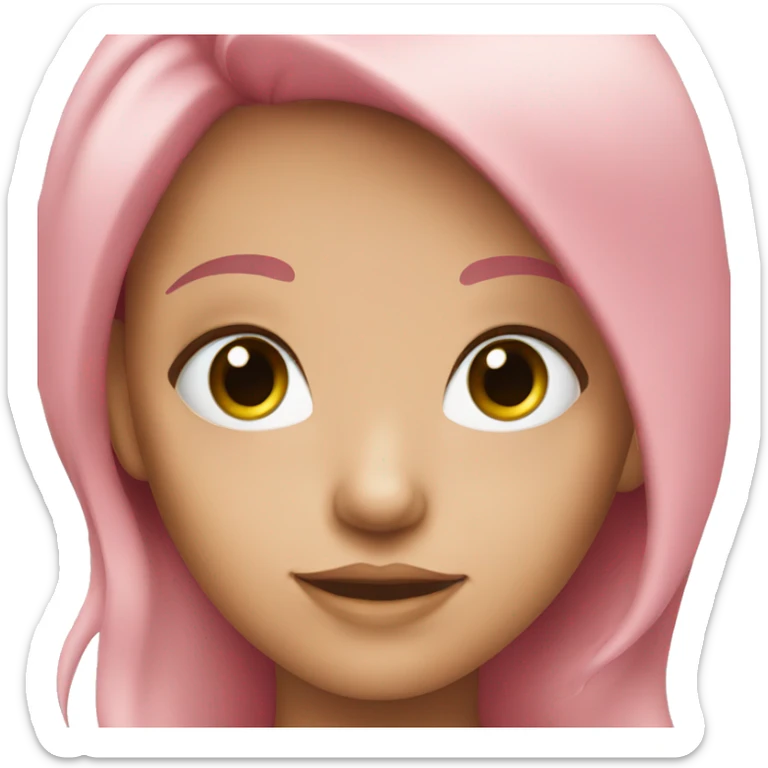 Pretty girl with green eyes and pink hair sticker
