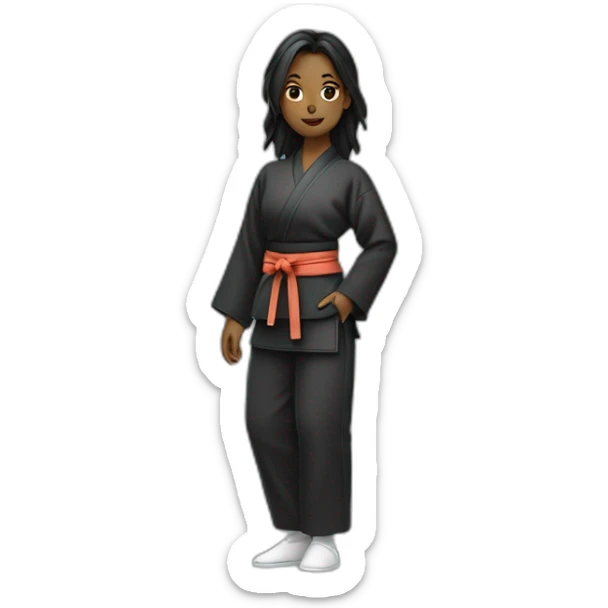 jeune femme noire claire en tenue d'aikido sticker