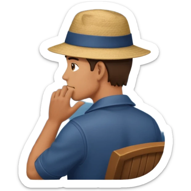 Mans op heuvel aan hetschrijven, terwijl overkant meer varen in midden van storm sticker