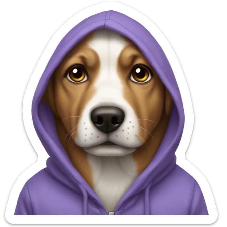 dog wearing a hoodie sticker