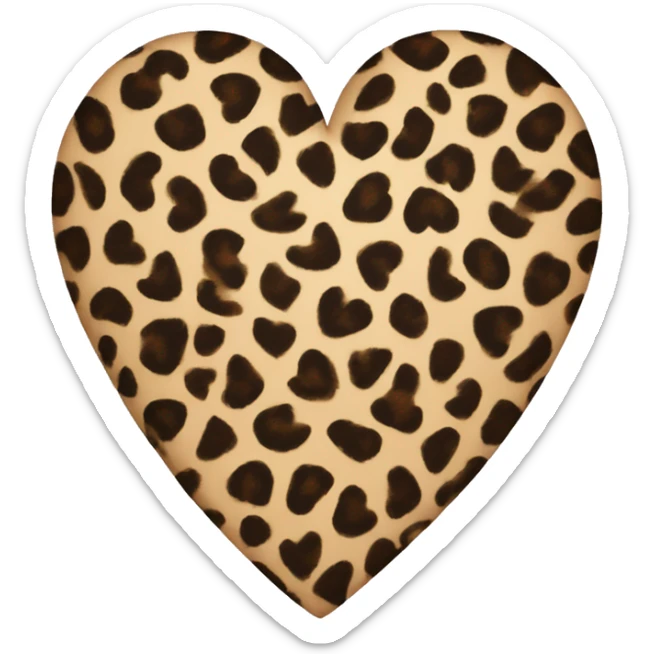 leopard print heart sticker