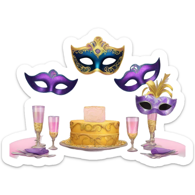 masquerade party table  sticker