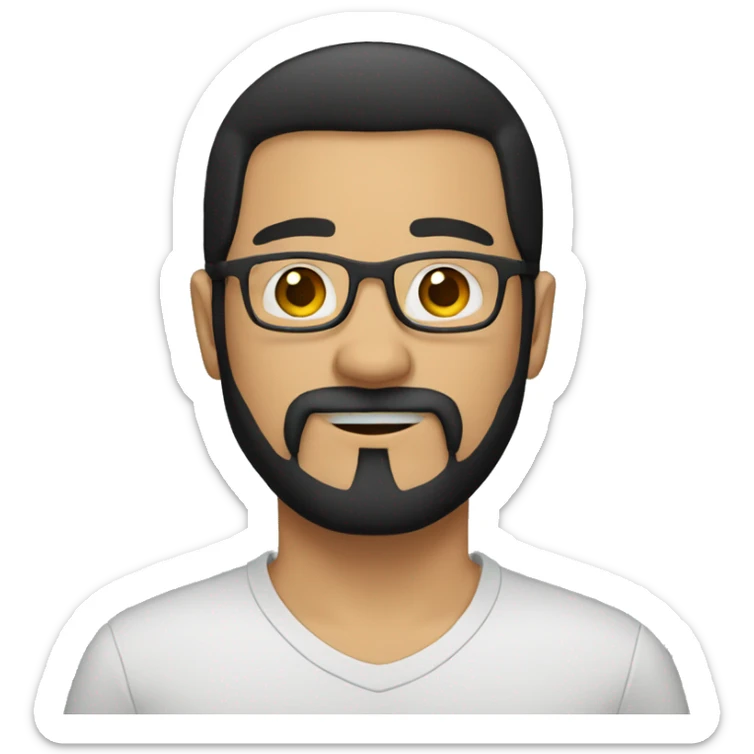 indonesian adult goatee beard no moustache no glasses black hair sticker