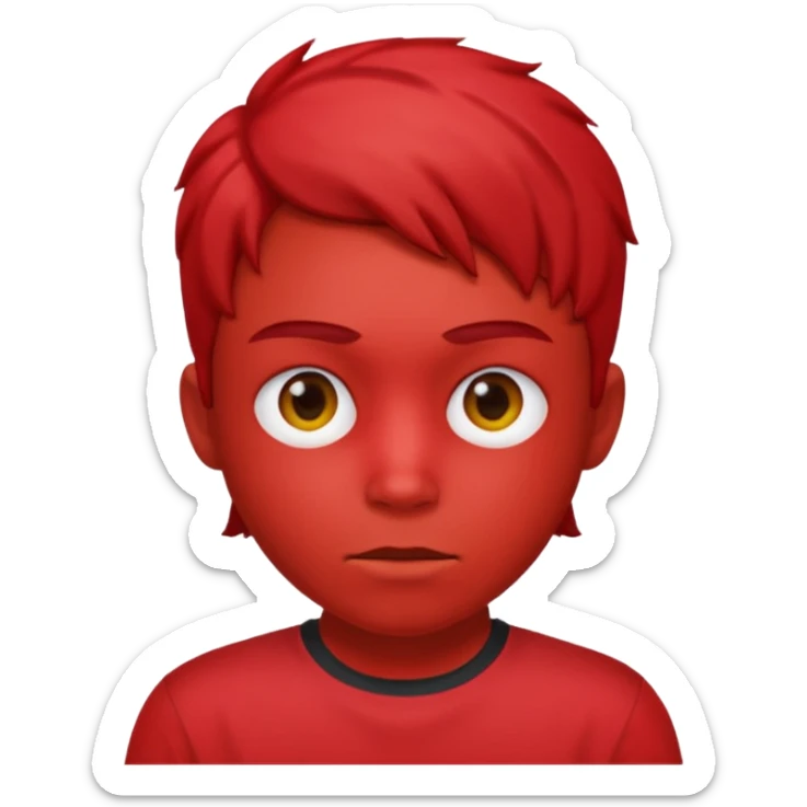 A person who has red shirt that says team coolkid with red skin sticker