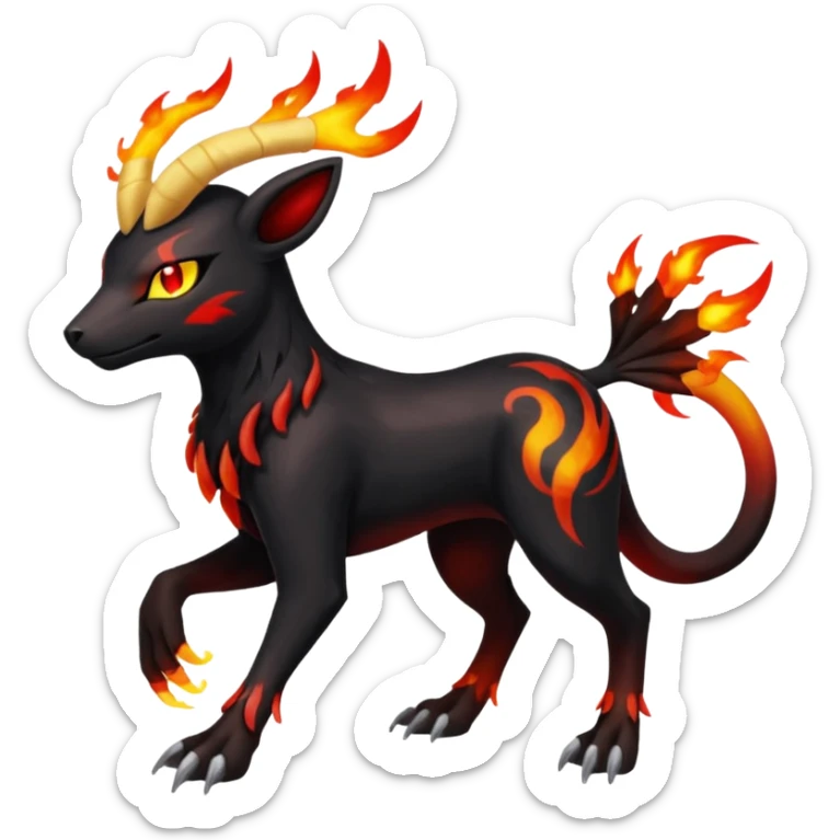 Darkrai-Giratina-Houndoom-Meloetta-Fakémon-creature-hybrid-fusion, full body sticker