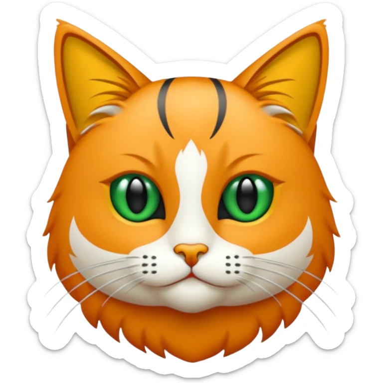 Bir siyah kedi gözleri yeşil ve oturuyor sticker