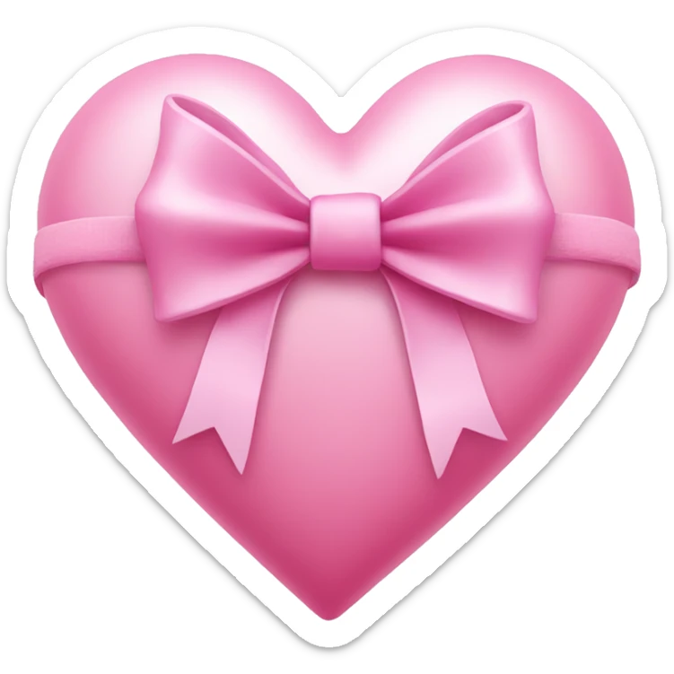 Pink heart with bow sticker