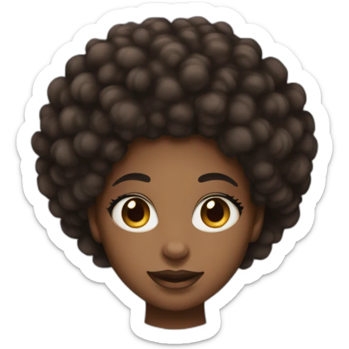 black skin girl afro hair nose pierced sticker