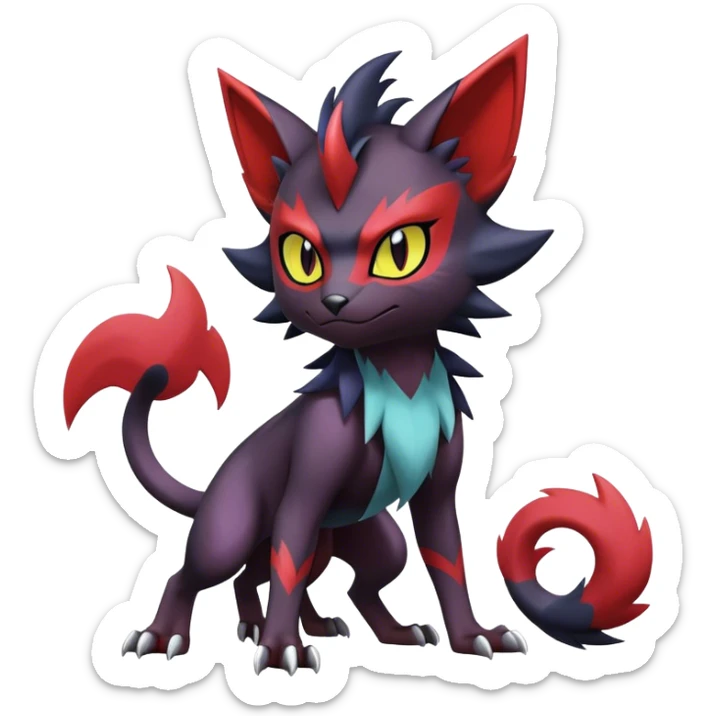 Edgy Cute Cool Kawaii Litten-Noivern-Zoroark-Noibat-Pokemon Full Body  sticker