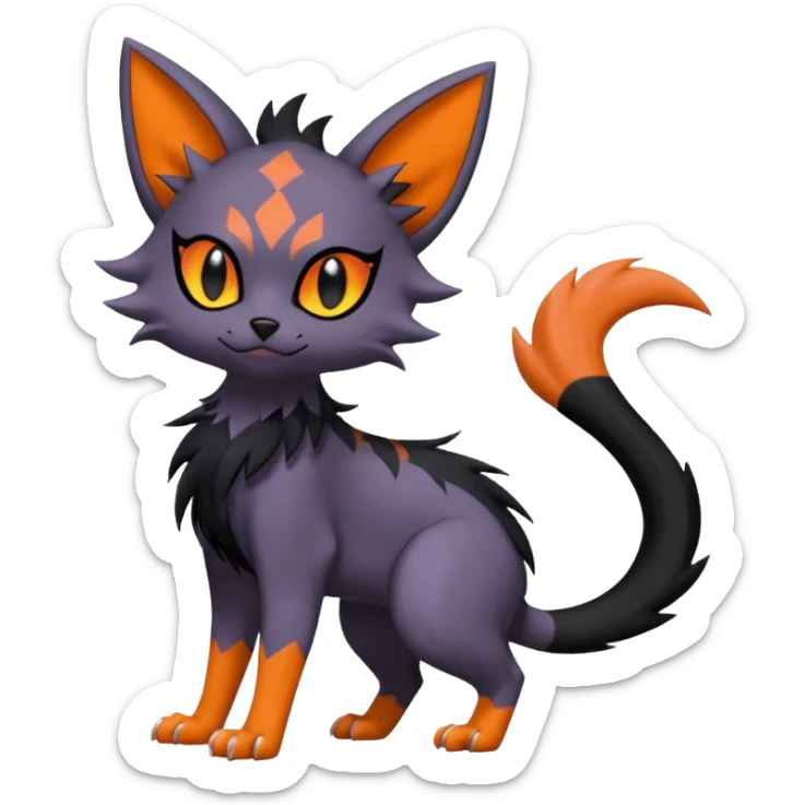 Noibat-Lykoi-Purrloin-Nargacuga-Litten-Torracat-fusion-Fakemon-Pokémon-creature  sticker