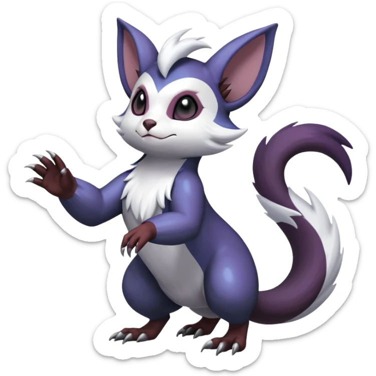 Shiny Dark Furret-Absol-Noibat-Noivern-Hybrid (Full body) sticker