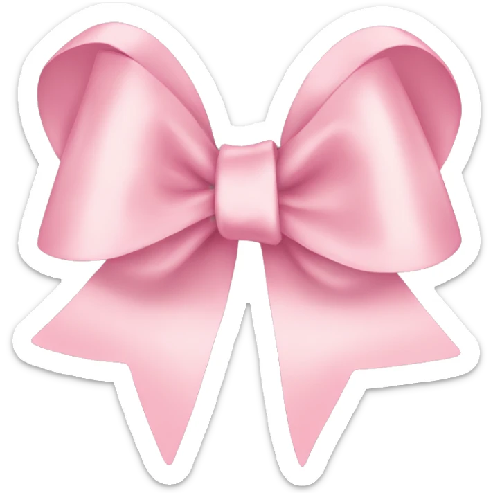 light pink ribbon bow sticker