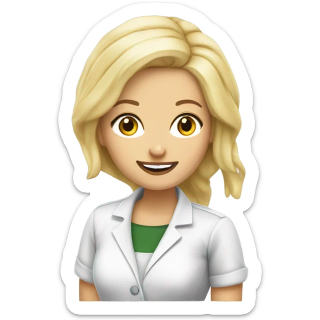 german blonde women working in doner kebap shop, white skin sticker