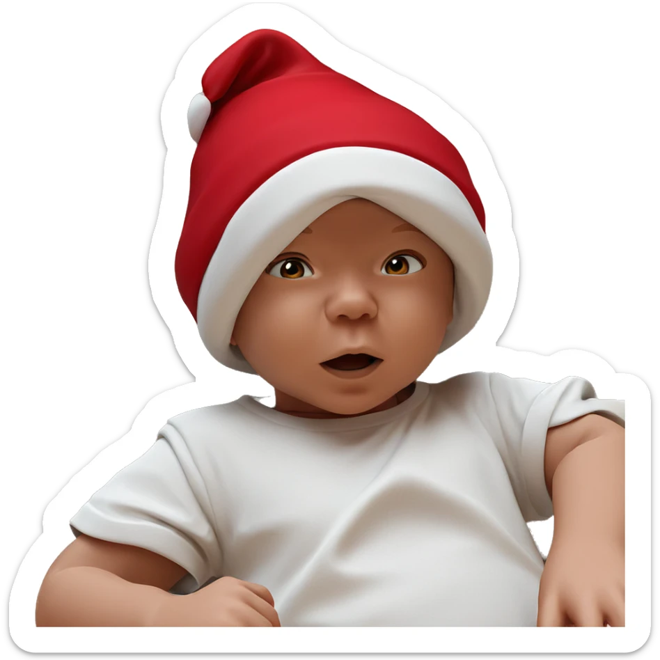 boy in santa hat sticker