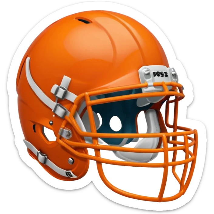 College football player helmet in orange color sticker