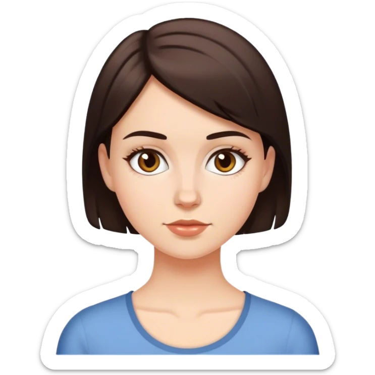 A  white girl with short dark brown hair  sticker