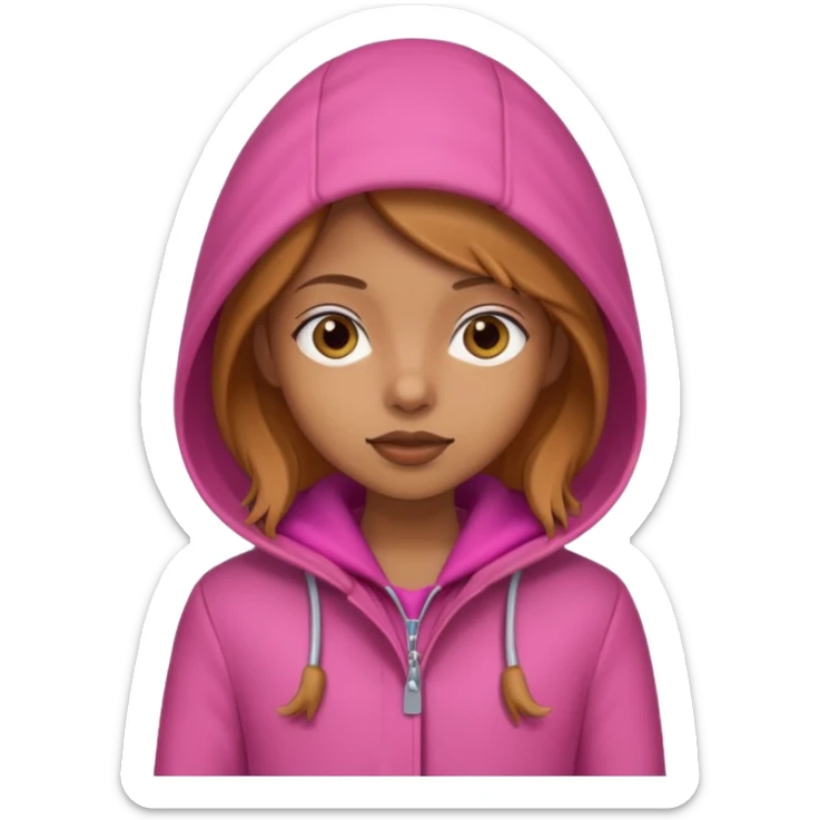 A caramel skinned girl that’s skinny and wears a pink coat  sticker