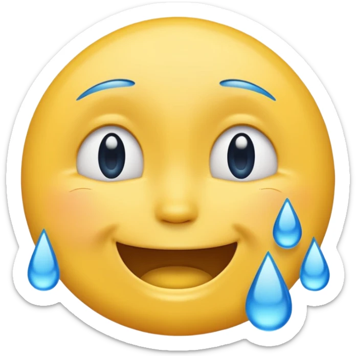 Gülümseyen suratın arkasında hafifçe gözüken ağlayan yüz sticker