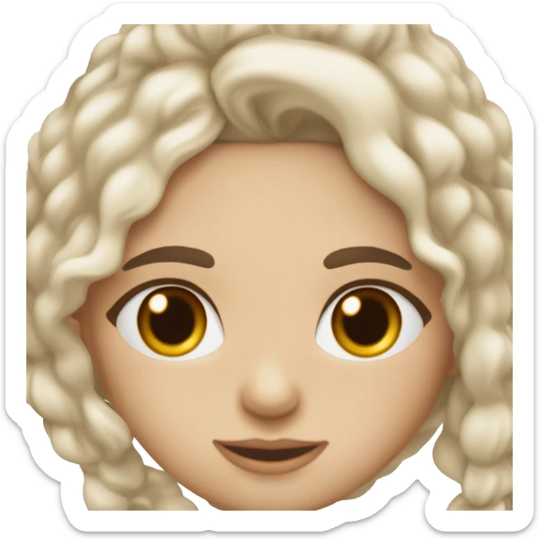 Chica cobriza piel blanca cejas cafés alta boca voluminosa nariz redonda  sticker