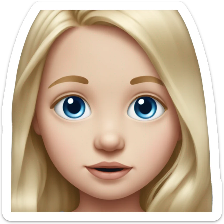 realistic portrait of a baby girl with blue eyes sticker