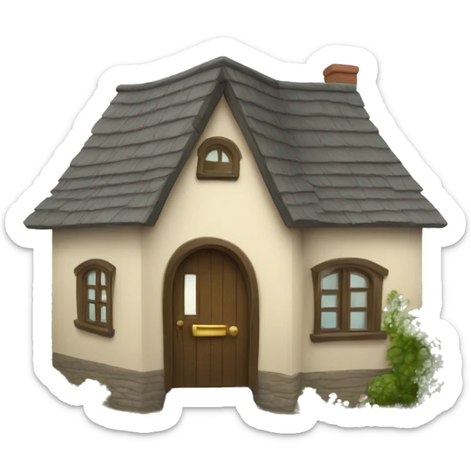 An emoji of a house with a door slightly open, symbolizing a visit or a guest arriving sticker