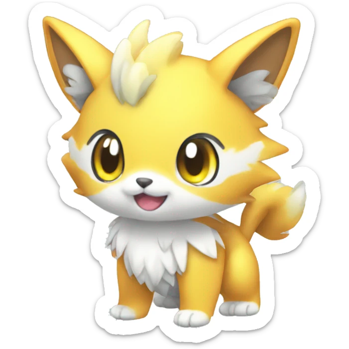 Cute cool shiny colorful animal hybrid Fakemon full body sticker
