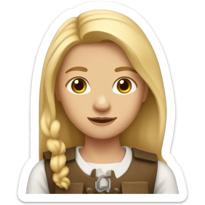 Girl with shoulder length blonde hair who is an archaelogist  sticker