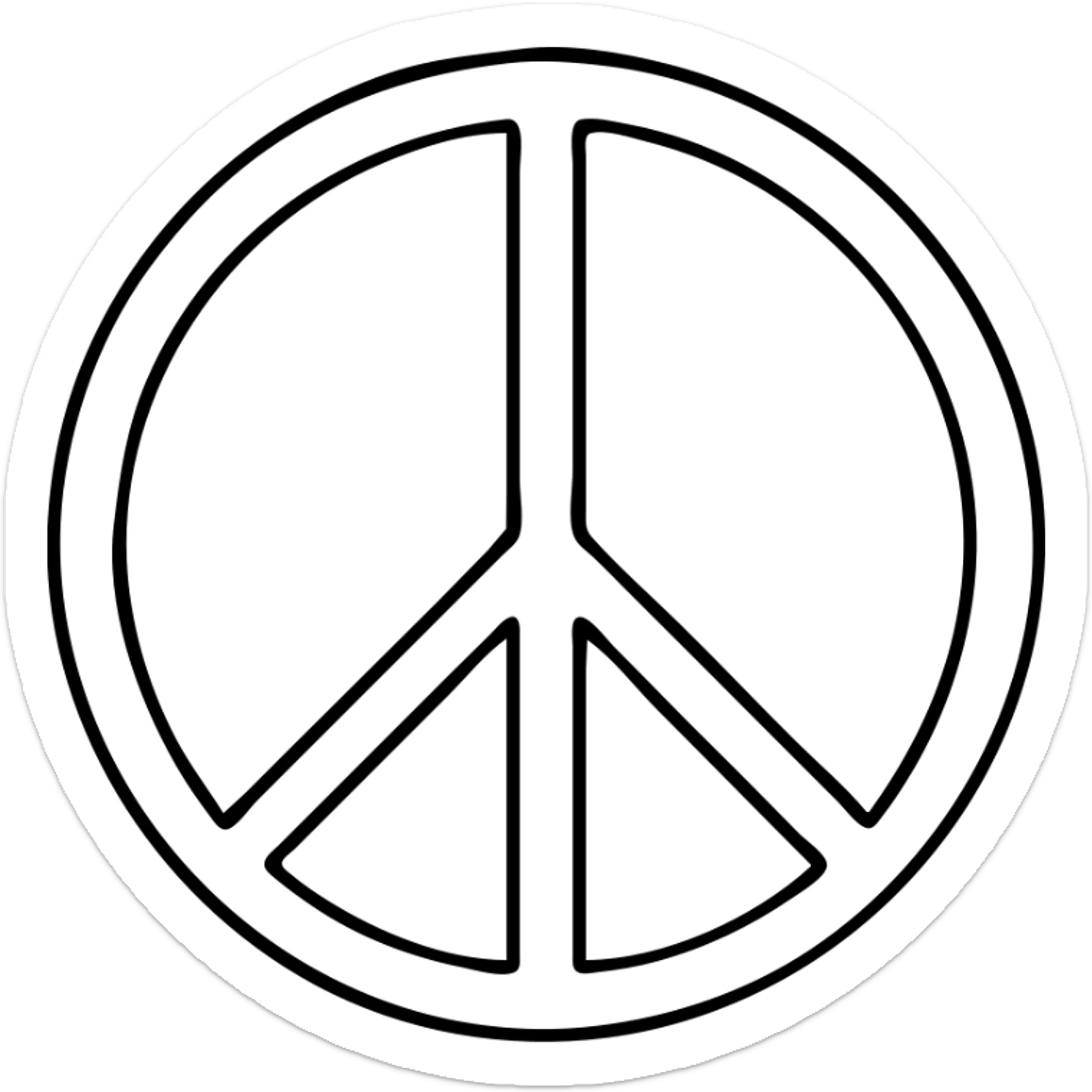 white Pacific sign with a black narrow outline, minimalist style, PNG, transparent background sticker