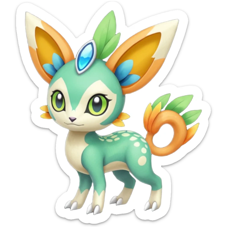 Meloetta-Vernid-Trico-Fionbri-Pokémon-Digimon-Fakémon-fusion-hybrid-creature sticker