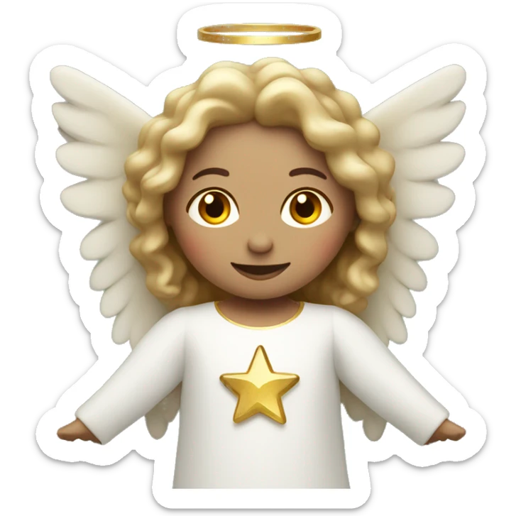 christmas Angel with golden halo, subtle red and green accents sticker