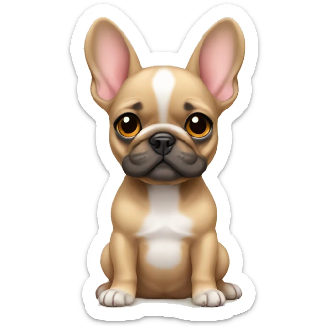 Fawn frenchie pup sticker