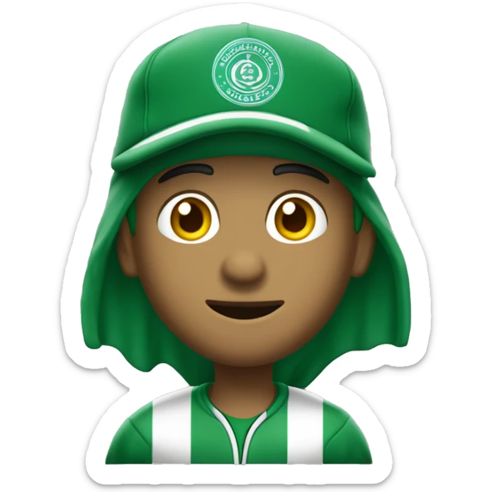 un garçon qui a une casquette porte un tenus du raja casablanca sticker