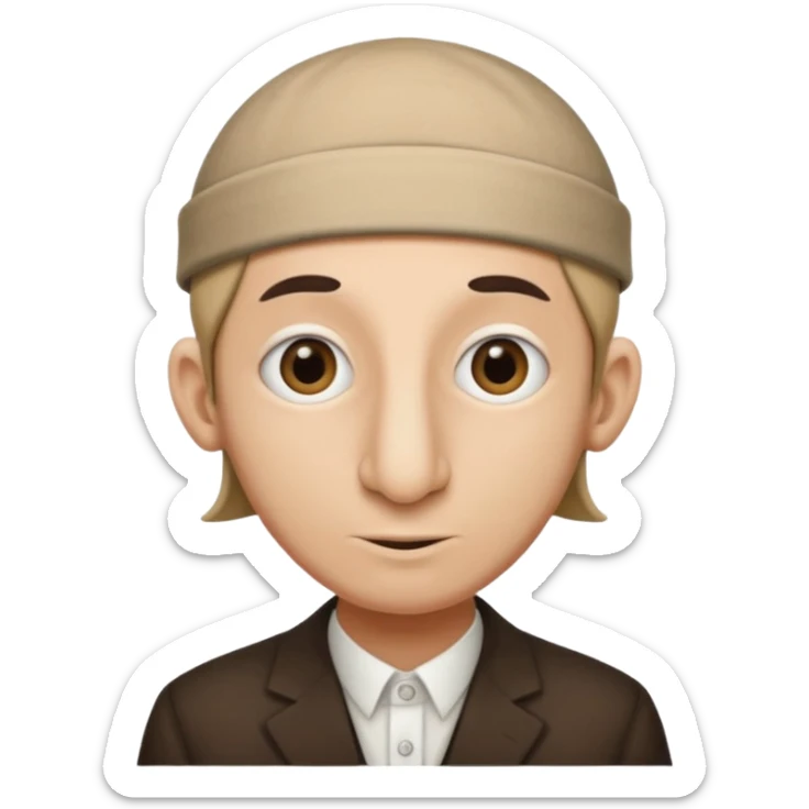 jewish emoji, sterotypical jew, long hair, greedy, long nose, jewish hat sticker