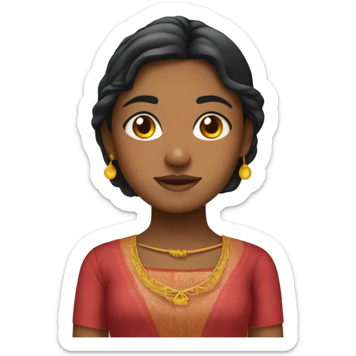Maldivian traditional dress wearing girl  sticker