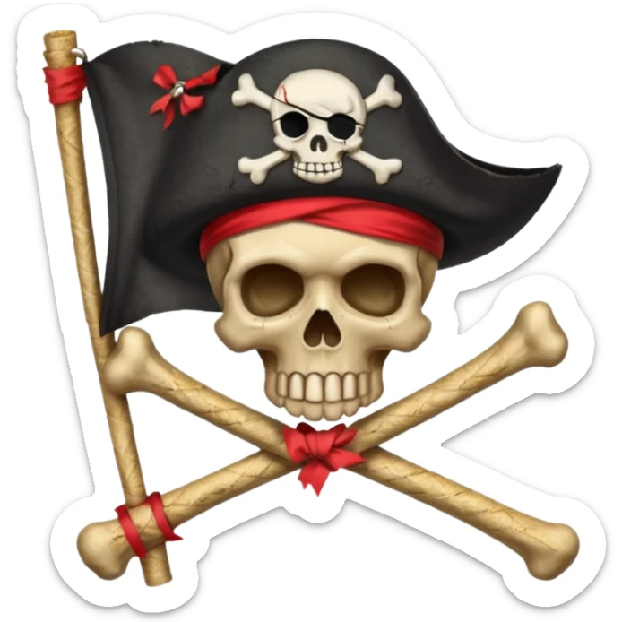 Fait moi ce drapeau a l'identique 🏴‍☠️ et rajoute sur la tête de mort un chapeau de paille avec un file rouge sticker