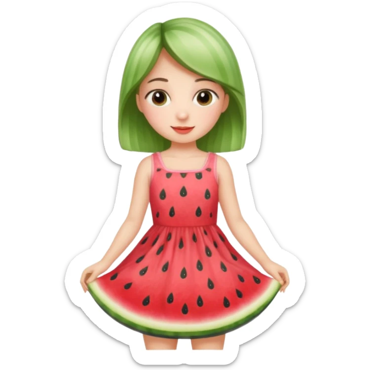 Kids in Fruit Clothes 
A girl in a watermelon dress with cute seed patterns.




































 sticker