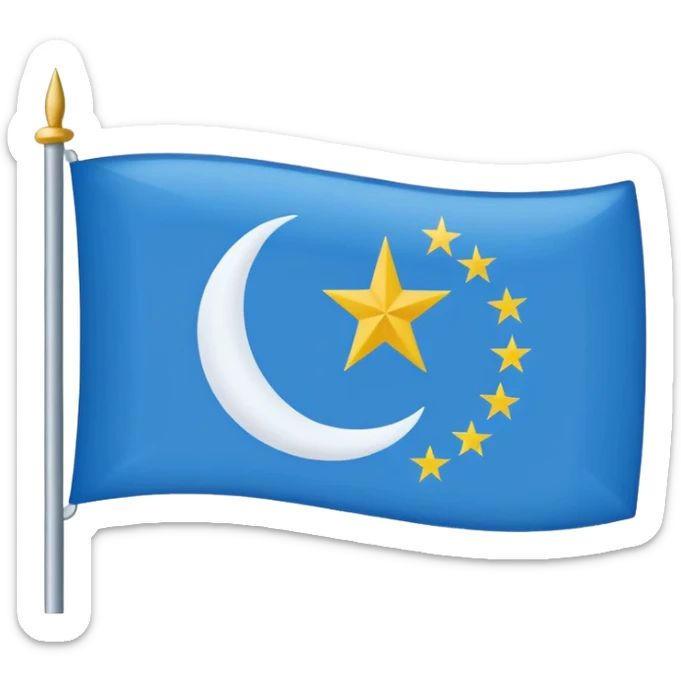 iPhone emoji flag of Uyghuristan (East Turkestan) sticker
