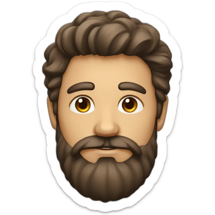 tête d'un homme brun avec la barbe et cheveux crépu sticker