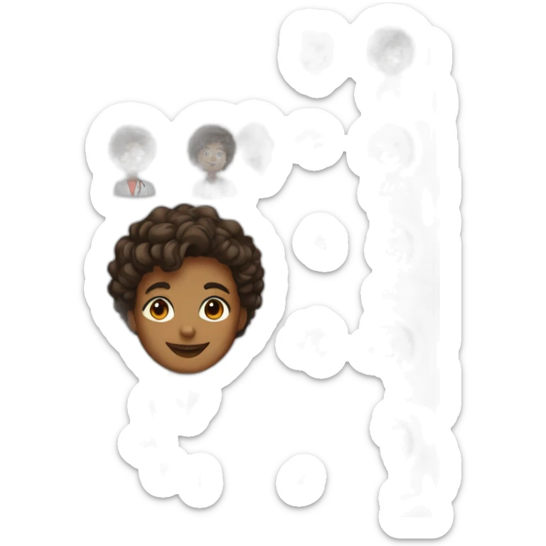 Doctor, brown skin, short hair, curly hair, oblique view, happy sticker