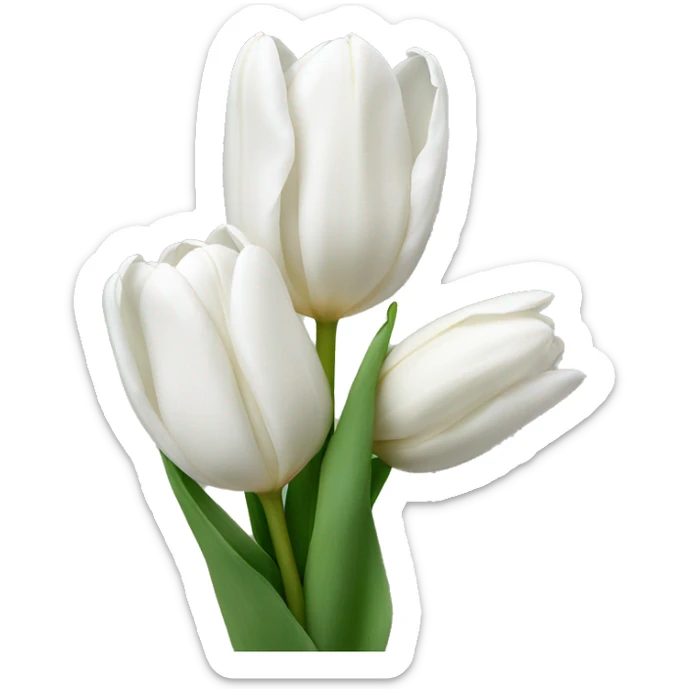 White tulips sticker