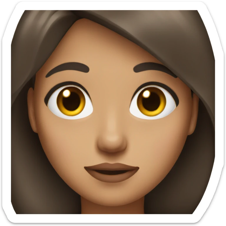 woman with black and brown hair and brown eyes sticker