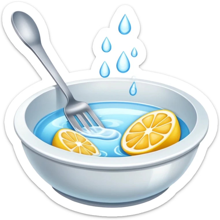 Un lavaplatos, limpio y reluciente donde se vea que las cucharas, los vasos y los platos están totalmente limpios sticker