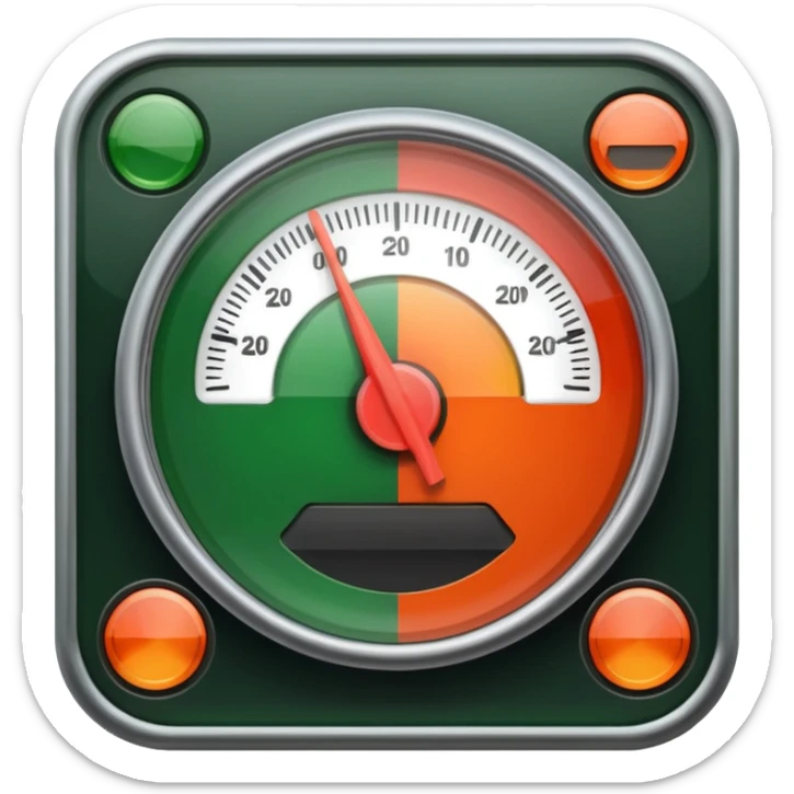 a meter gauge. Use 3 colors. red on the part. Orange on the middle. Green on the right. sticker