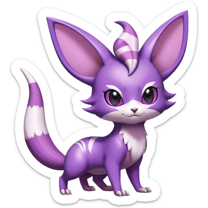 Shiny Furret-Espeon-Noibat-Hybrid (Full body) sticker