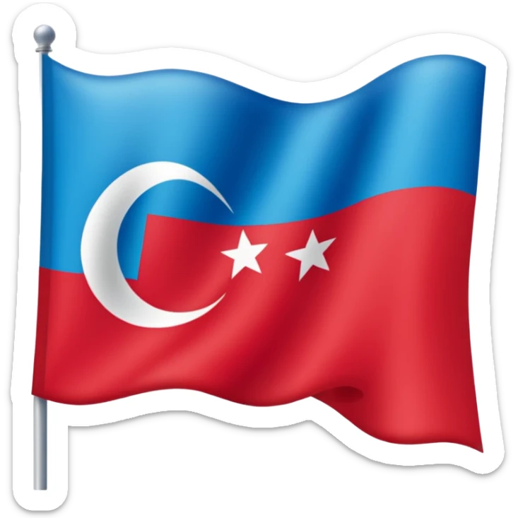 Doğu Türkistan Bayrağı+Türk Bayrağı+Azerbaycan Bayrağı sticker